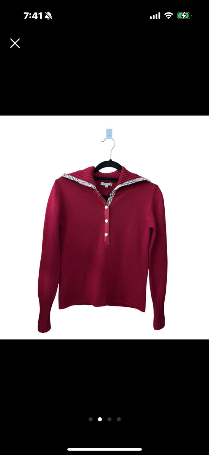 버버리 헨리 스타일 스냅 풀오버 스웨터 상품이미지1