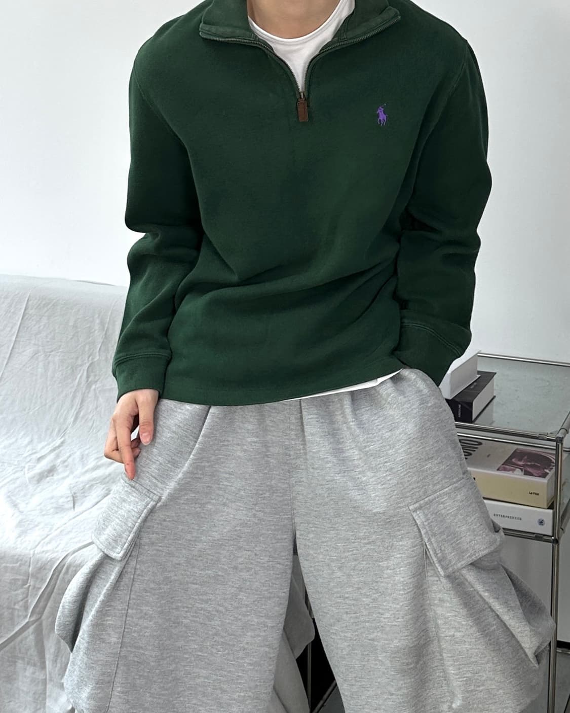 폴로 랄프로렌 그린 하프집업 M 상품이미지2