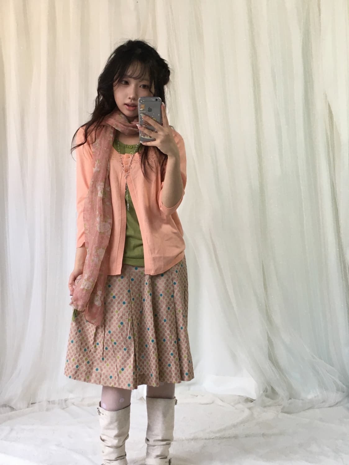 빈티지 올리브 다홍 모리 소녀 코디세트 상품이미지1
