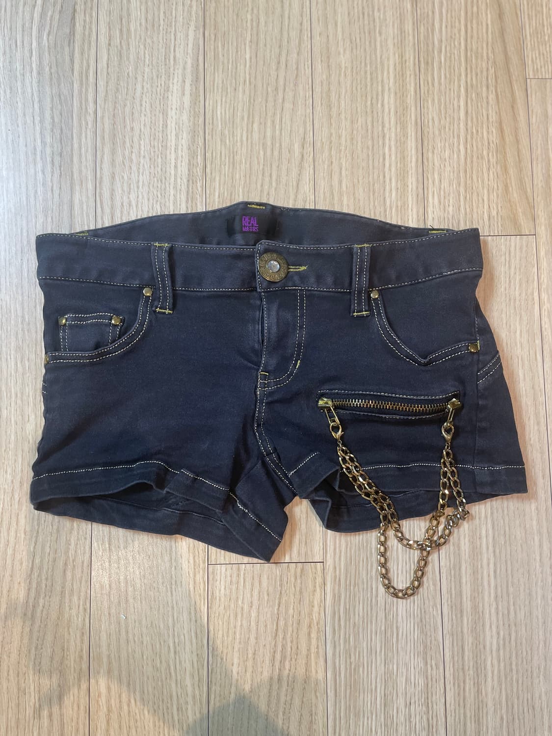 Ma*rs 마즈 슈가글로스 골드체인 글리터 큐빅 팬츠 상품이미지1