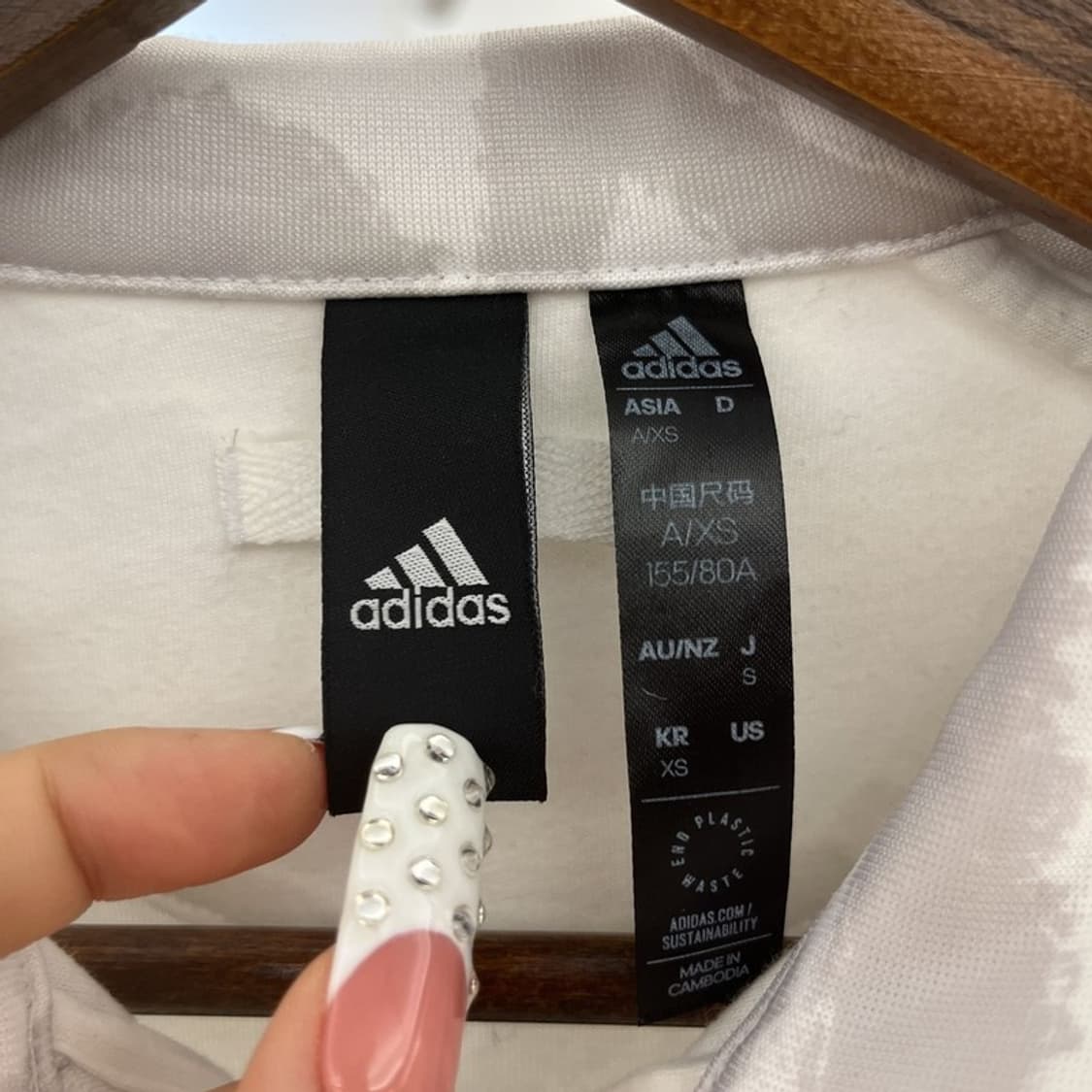 아디다스 스트릿 펑크 갸루 화이트 카모 져지 집업 XS C10103 상품이미지5