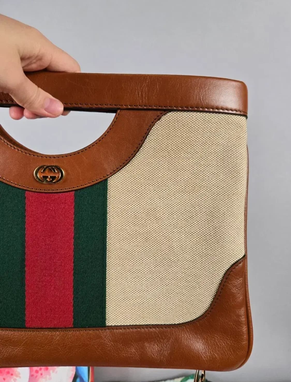 GUCCI 구찌 오디피아 웹 캔버스 라지 클러치 숄더백 가방 정품 상품이미지3
