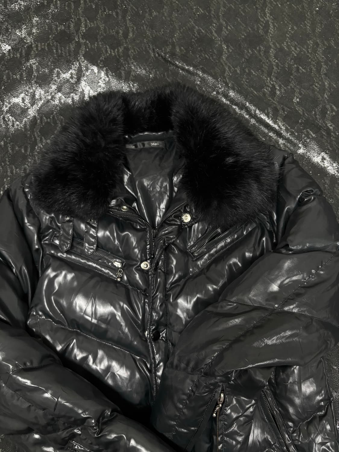 “M&s” 00’s Rare V-Kei Black Fur Trimming 상품이미지4
