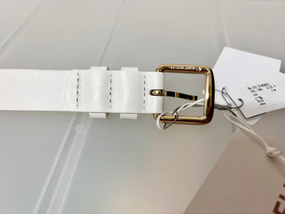 이태리 lefije 화이트 레더 벨트 새제품 상품이미지6