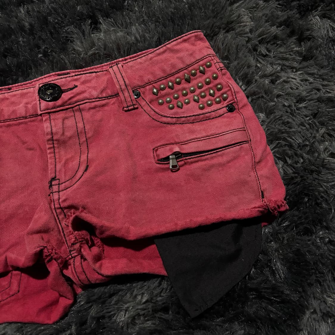 포켓 스터드 포인트 레드 숏팬츠 상품이미지5