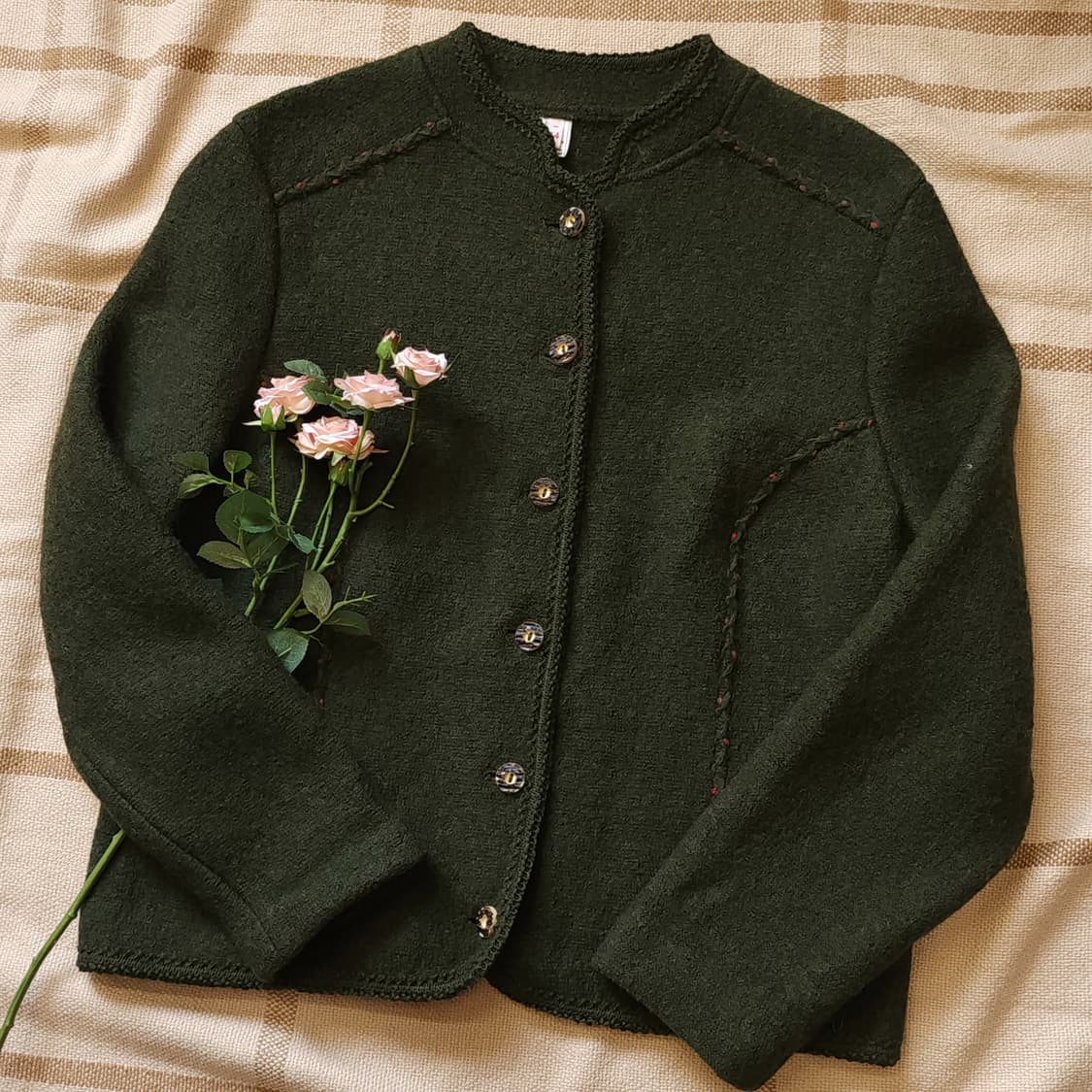 90s 울 트위드 자켓 프렌치 울 자켓 오스트리아 티롤자켓 빈티지 44 상품이미지2