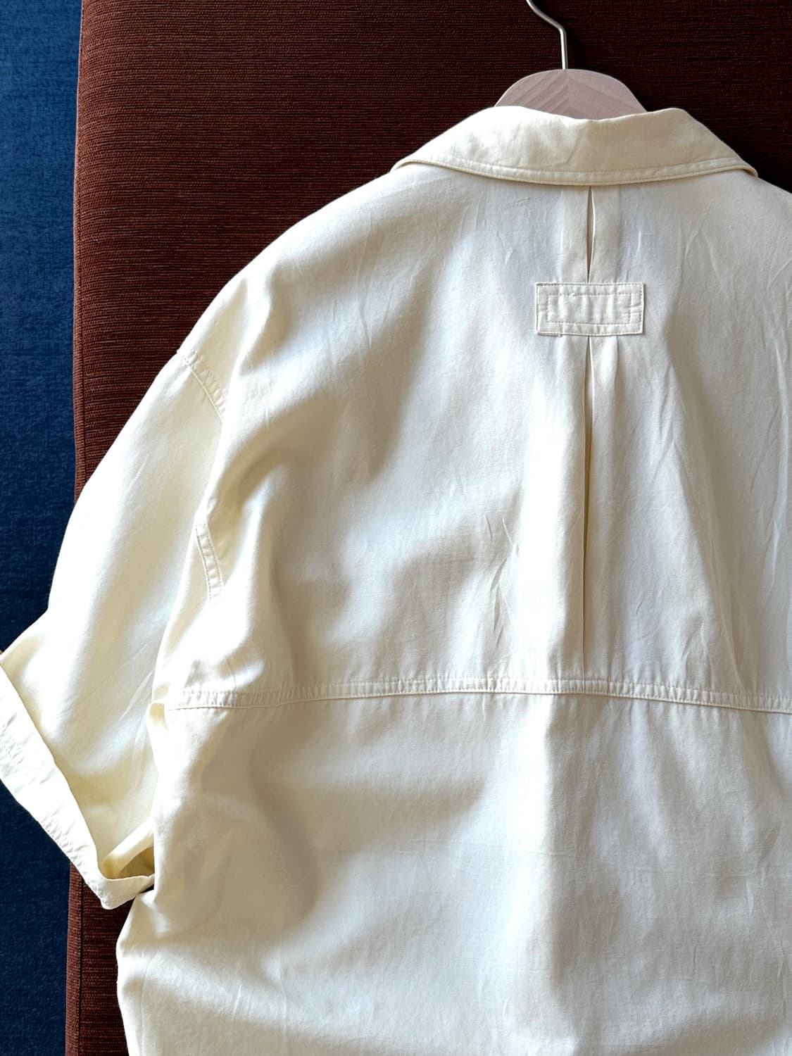 Natural silk cotton design stitch shirt  상품이미지5