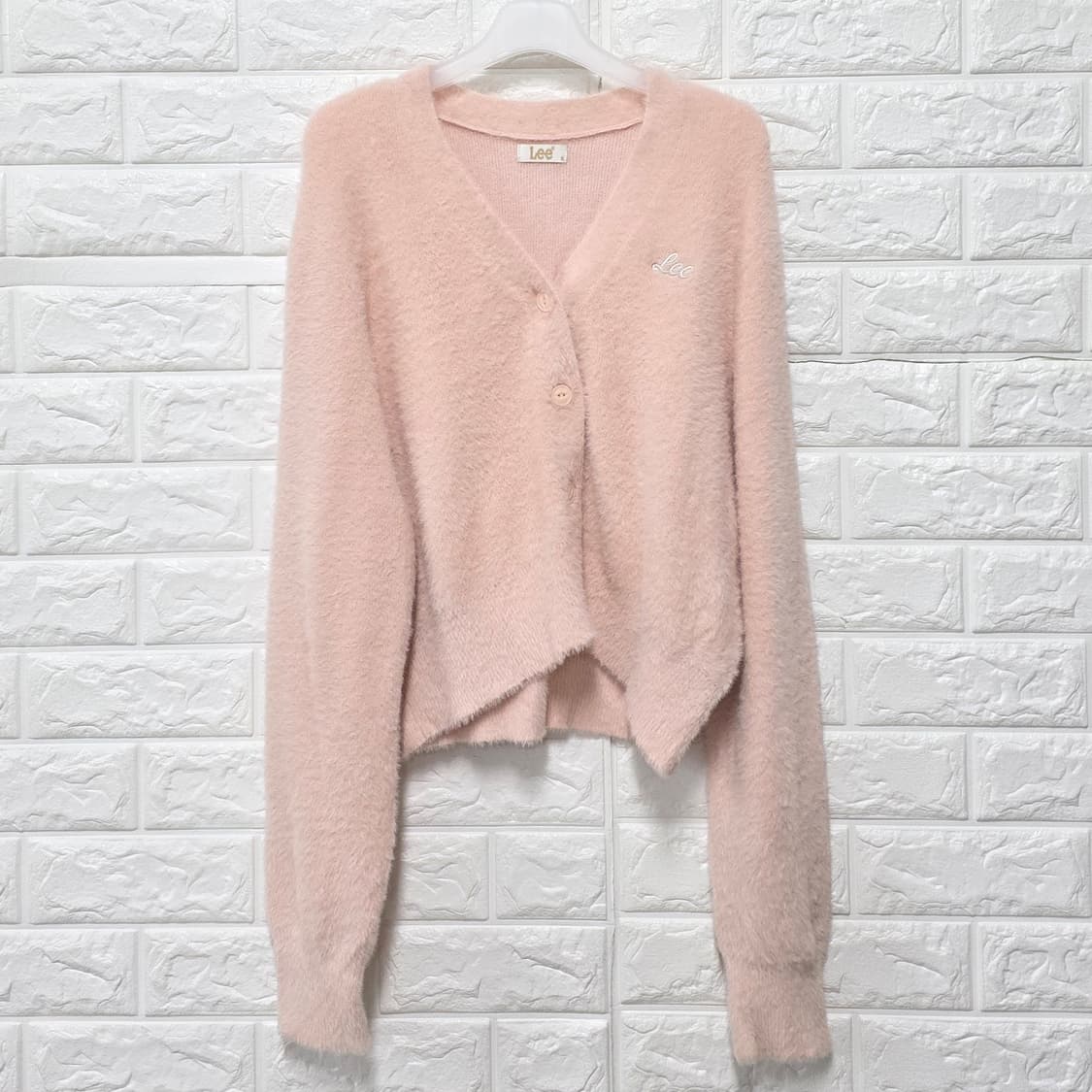 택포) Lee 핑크 앙고라 크롭 가디건 S 상품이미지1