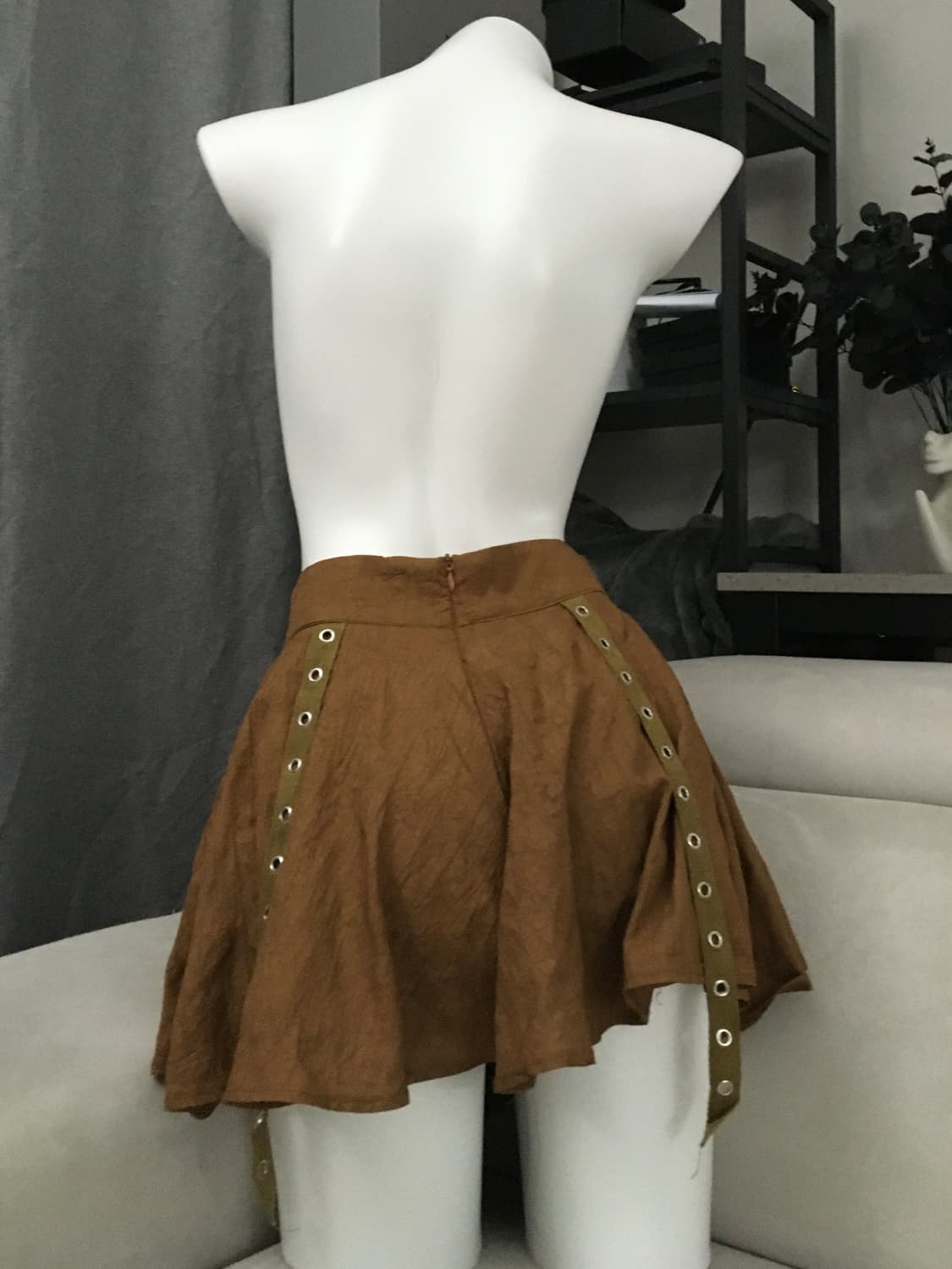 ༒ vintage brown belt skirt 상품이미지3