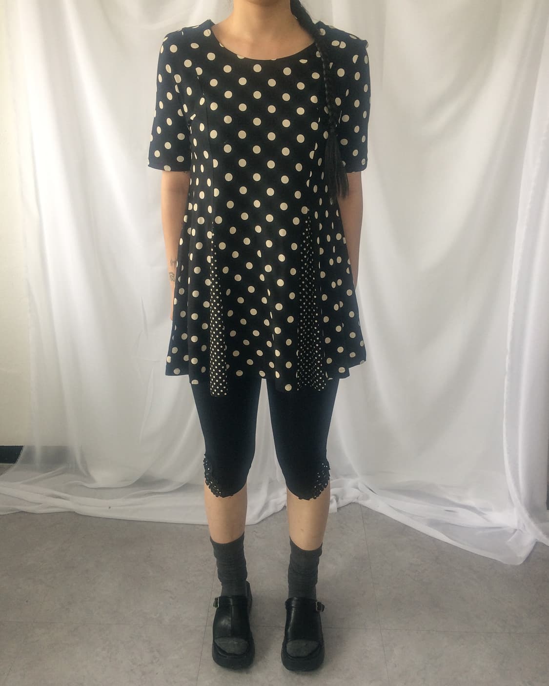 Dot pattern mixed top 상품이미지7