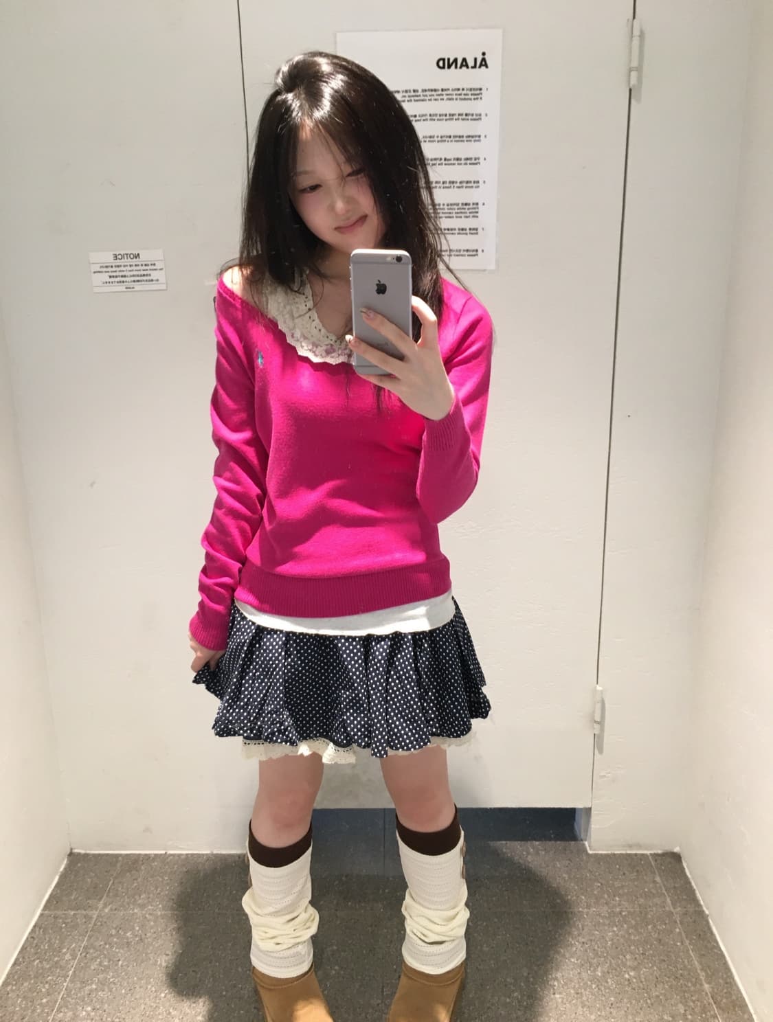 빈티지 폴로 마젠타 도트 코디세트 상품이미지1