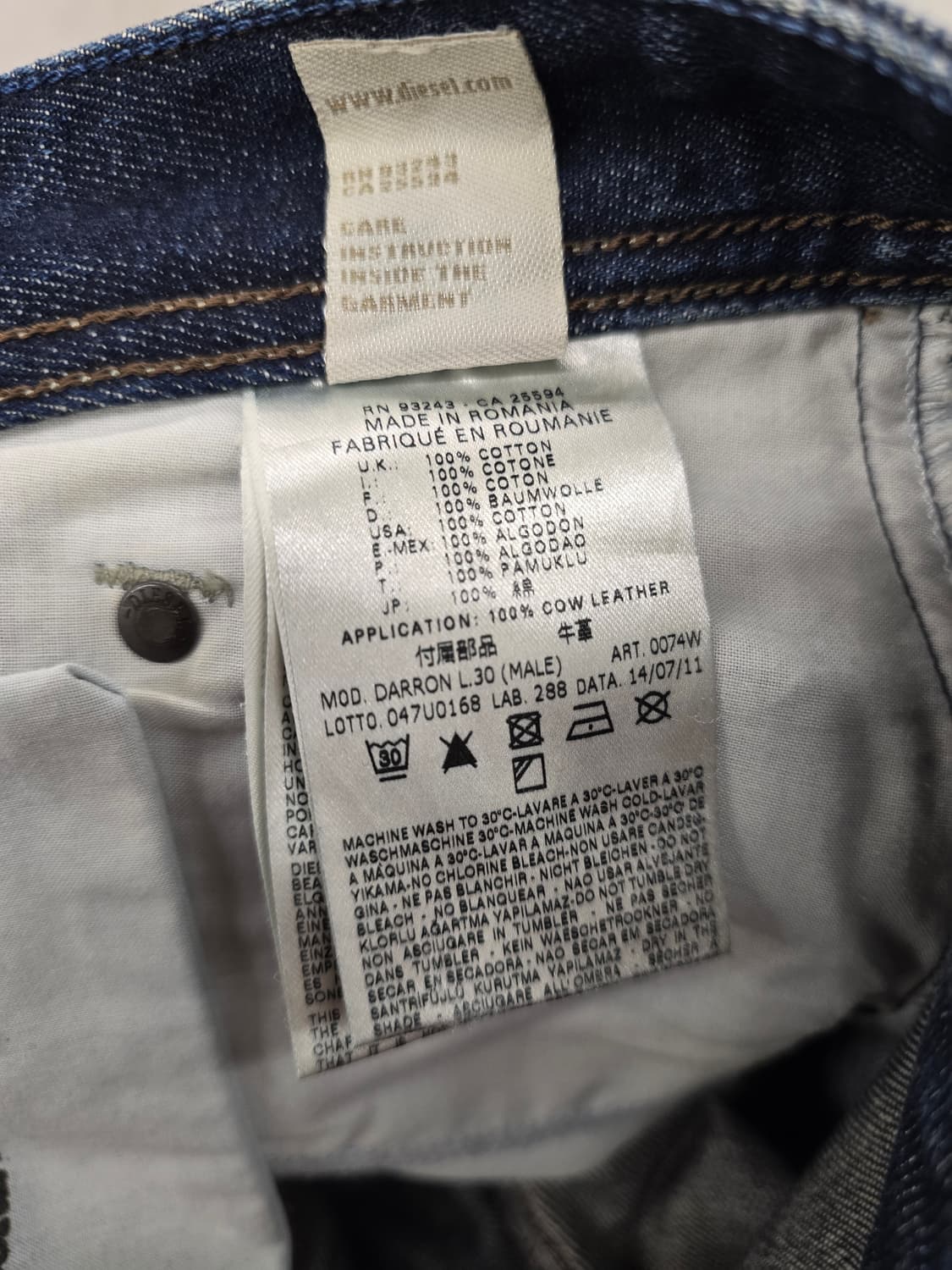 디젤  남자 청바지.   싸이즈 30 상품이미지10