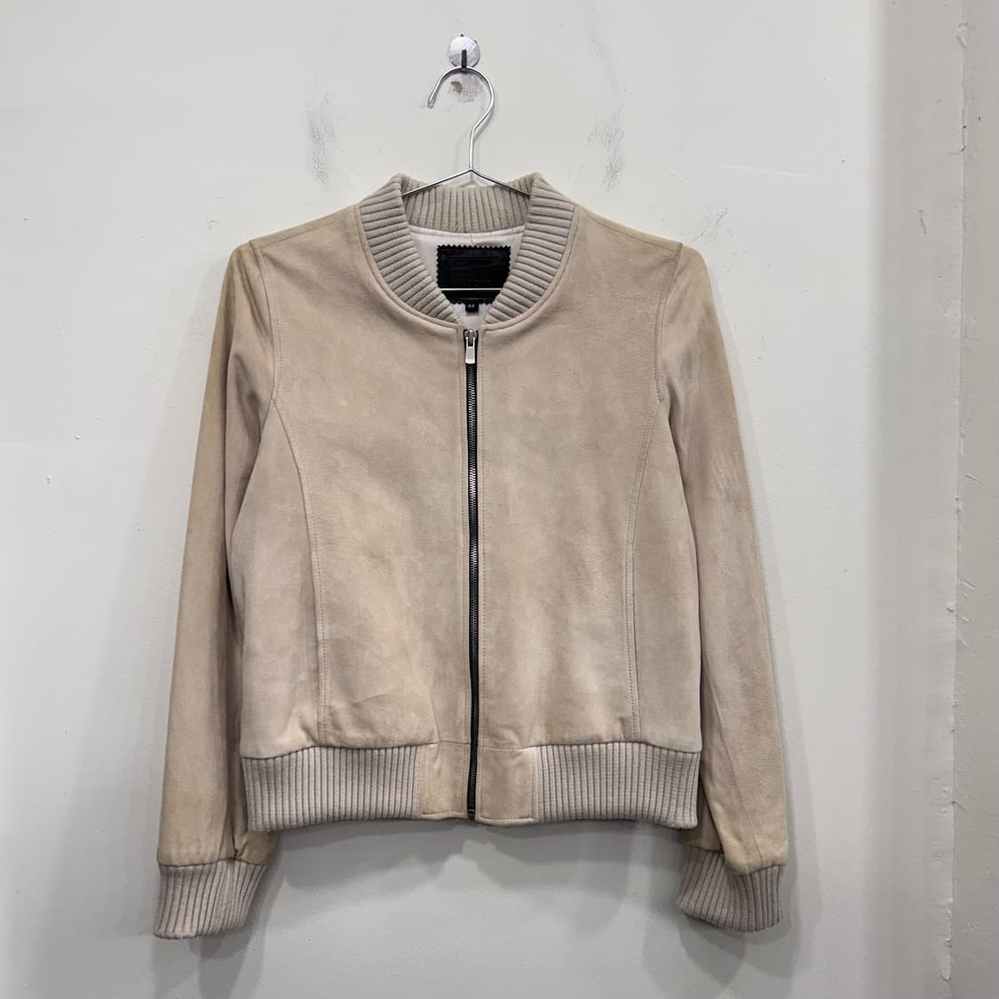 로보 염소가죽 숄카라 크롭 스웨이드 자켓 상품이미지2