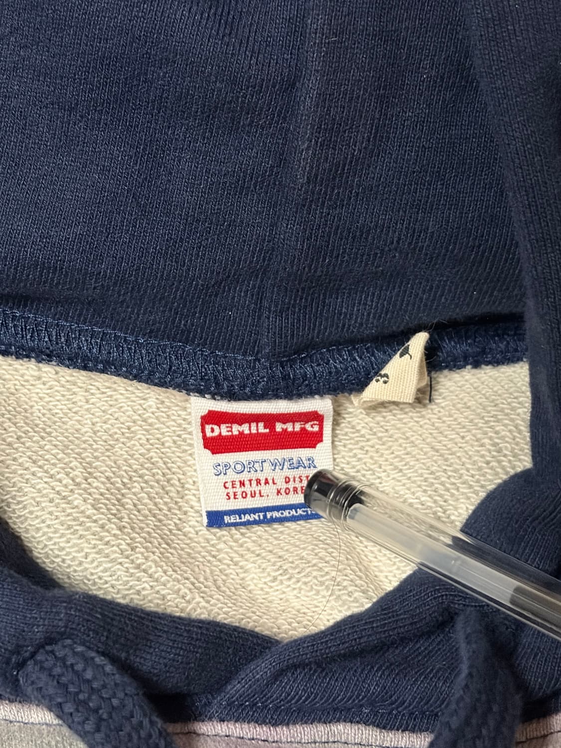 데밀 LOT55 프리덤슬리브 후드 그레이 네이비 3 상품이미지8