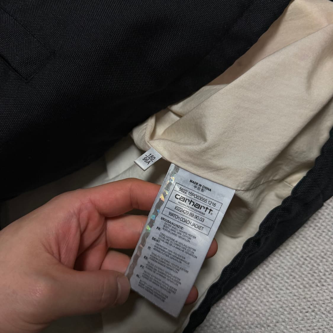 칼하트 WIP 스포츠 코치 자켓 블랙 상품이미지3