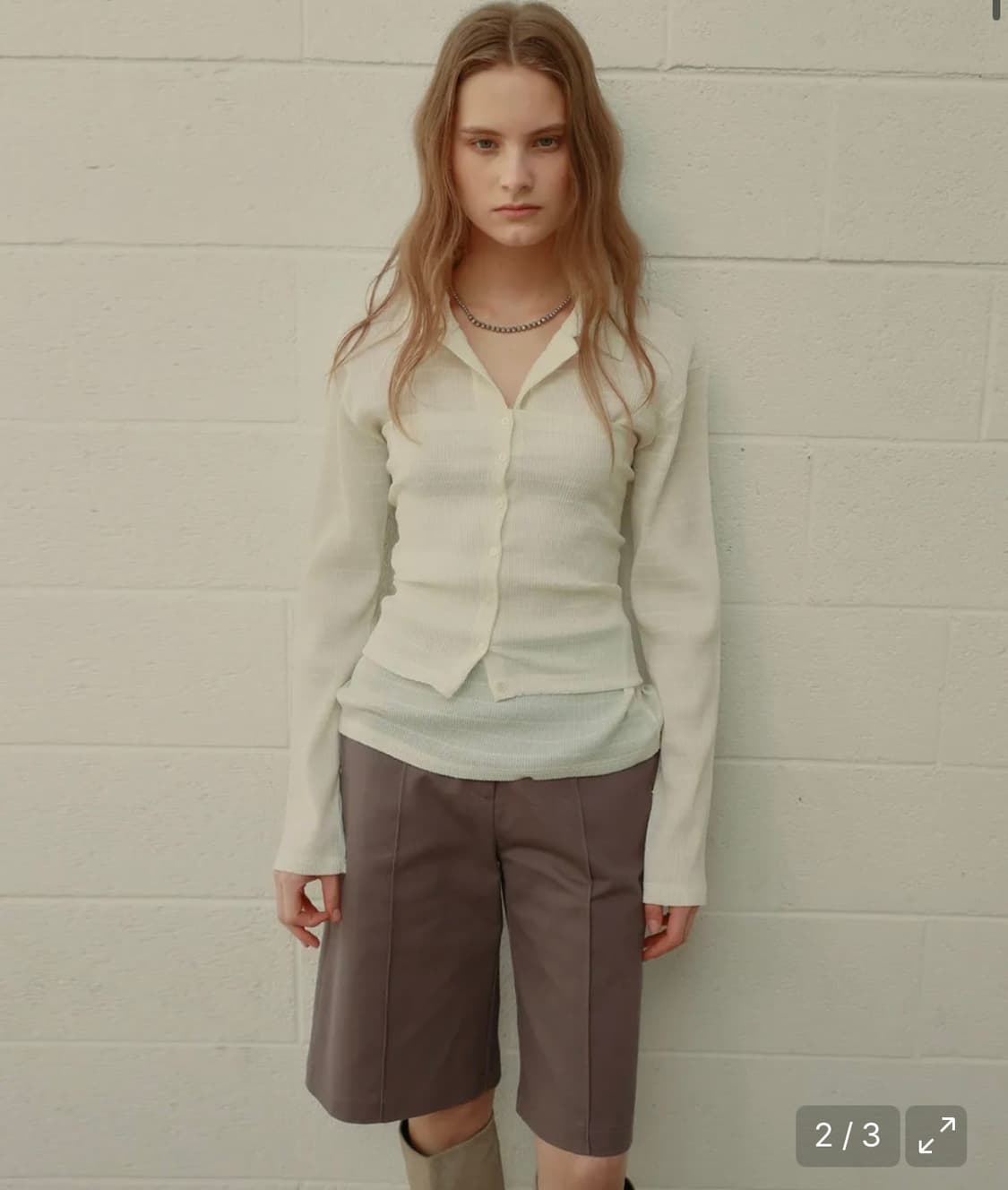 아우로 PLEATS LAYERED SHIRTS [ CREAM ] 상품이미지3