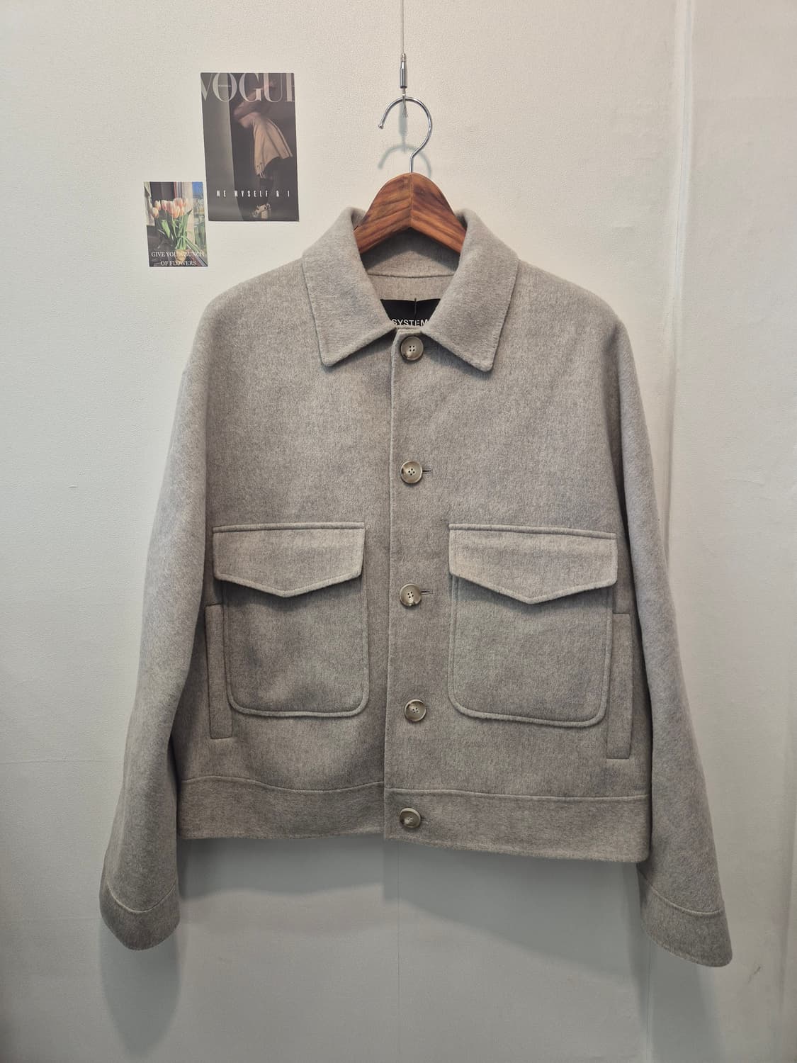 시스템 움므 핸드메이드 울 캐시미어 크롭 자켓  22fw  캐시미어 상품이미지1