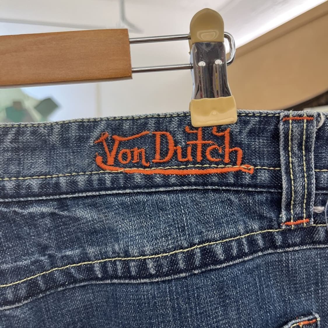 본 더치 올드스쿨 펑크 키치 포켓자수 데님팬츠 34인치 C11083 상품이미지5