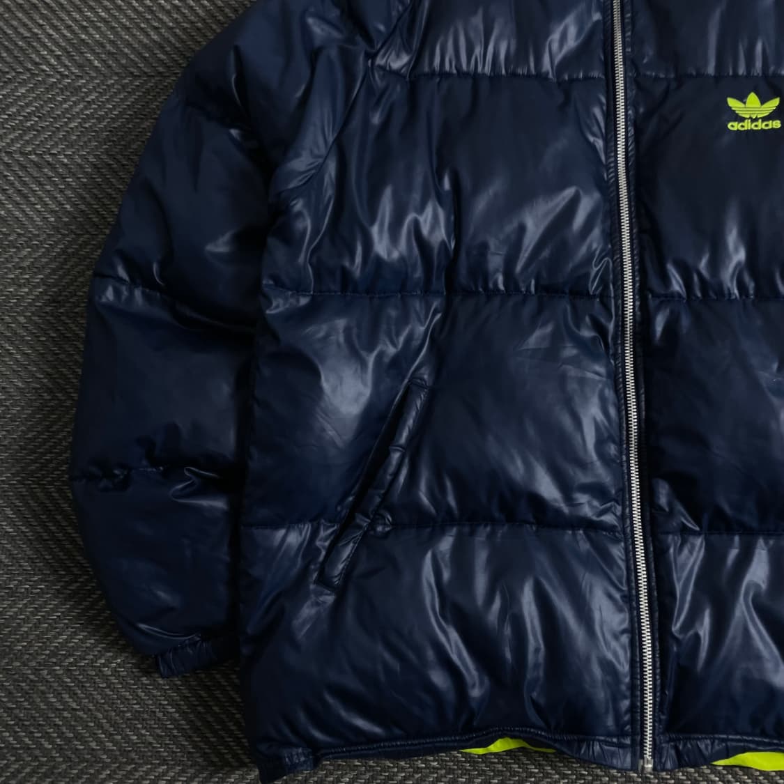 00s 아디다스 네온 자수로고 네이비 패딩 점퍼y 3896 상품이미지4