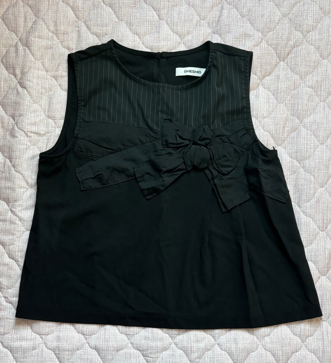 오헤시오 RIBBON COLORED BLOUSE, BLACK 상품이미지3