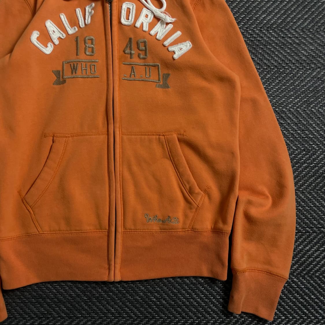 후아유 y2k 올드스쿨 스펠아웃 오렌지 후드집업 y 4155 상품이미지3