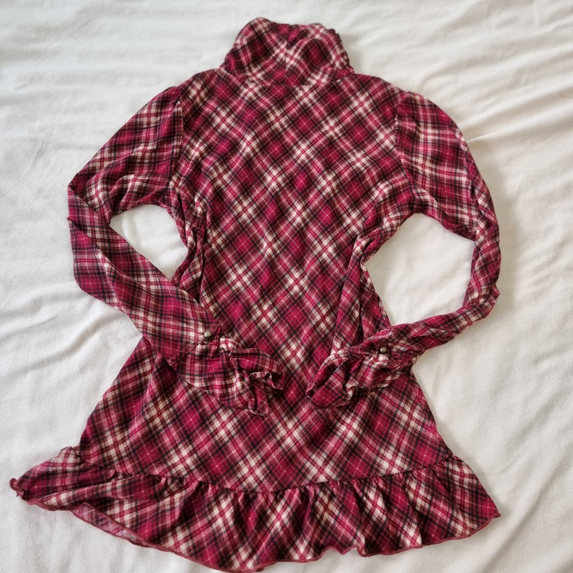 악세즈팜므 체크 원피스형 롱티 상품이미지5