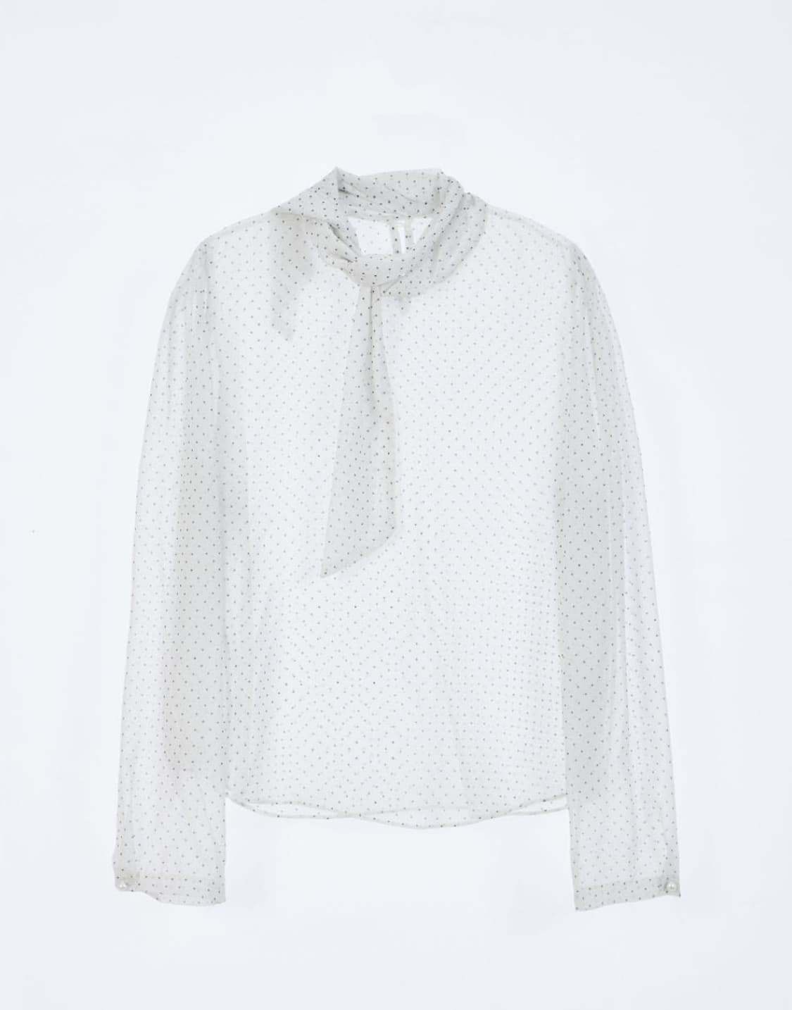 헤인트 SEE-THROUGH DOT TIE BLOUSE 아이보리 상품이미지2