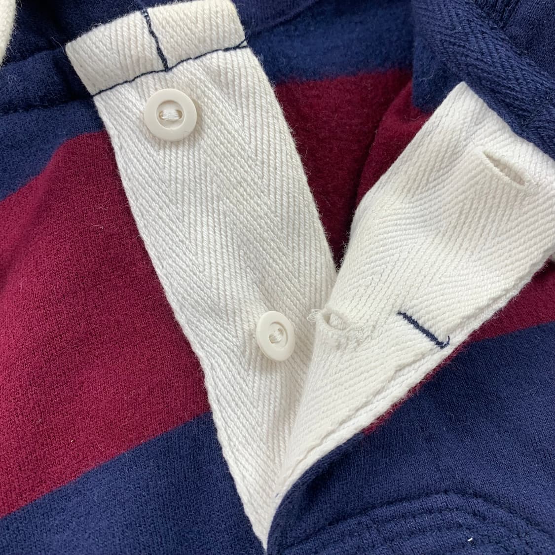 폴로 랄프로렌 포니로고 네이비/버건디 스트립 럭비 후드티 상품이미지4