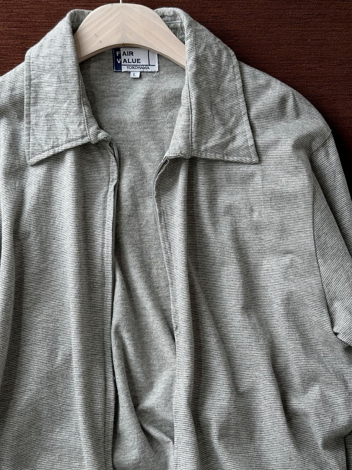 High count cotton micro stripe zip jacke 상품이미지2