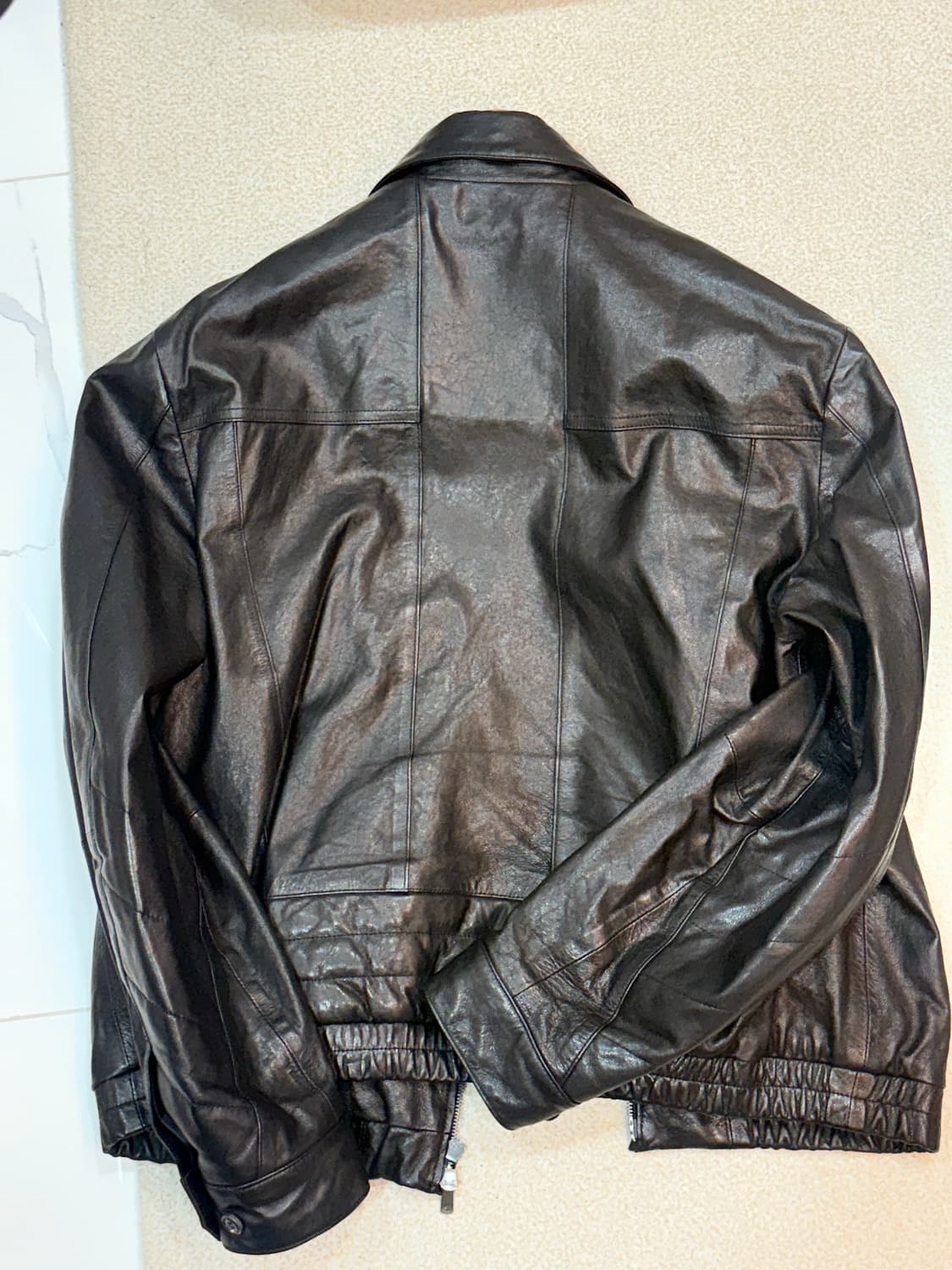 해칭룸 스티치 볼륨 레더자켓 4size 상품이미지2