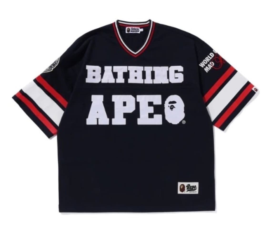 베이프 BAPE 풋볼  져지 네이비 상품이미지1