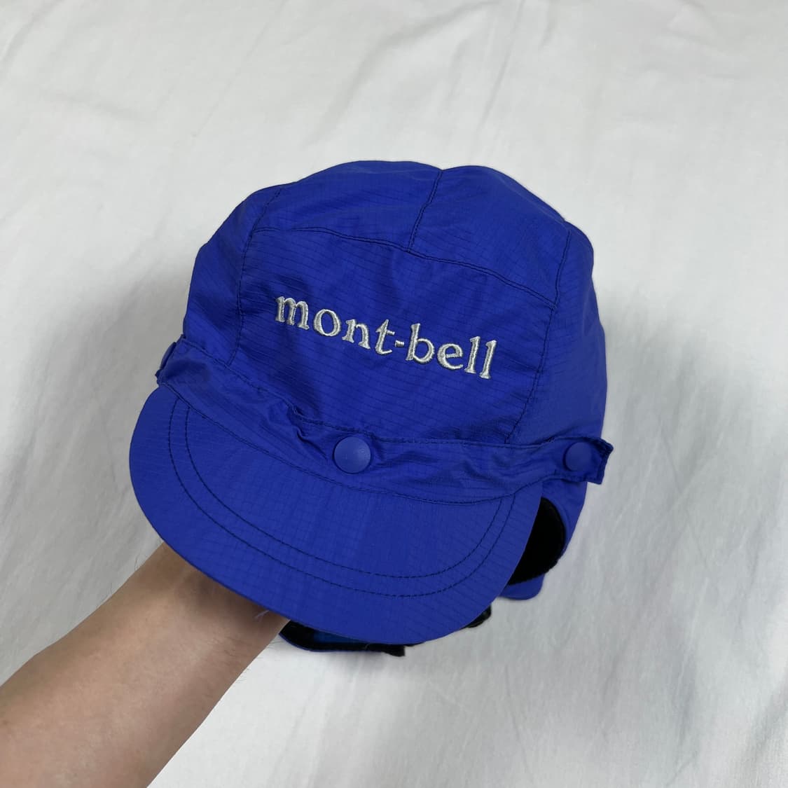 90’s 몽벨 montbell 로고 윈드스탑퍼 플리스 트루퍼햇 모자 상품이미지3
