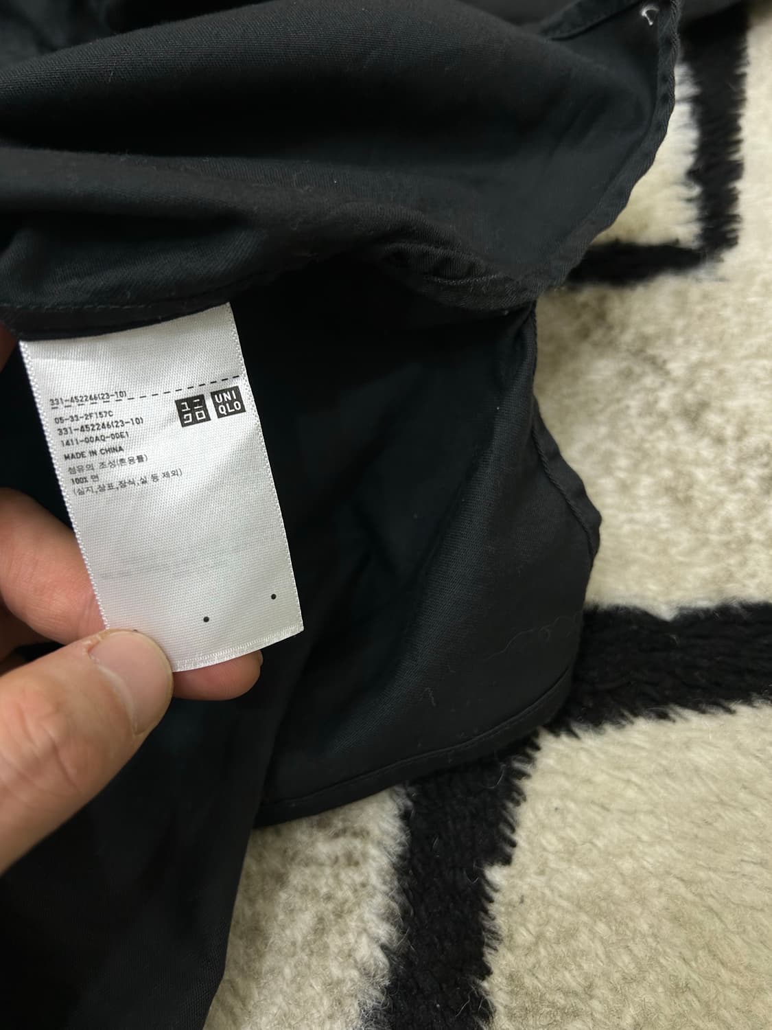 [L]유니클로U 오버핏 투포켓 워크셔츠/블랙 상품이미지6