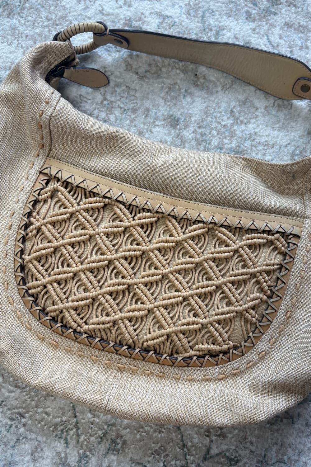 Canvas Boho Crescent Moon Shoulder Bag 상품이미지2