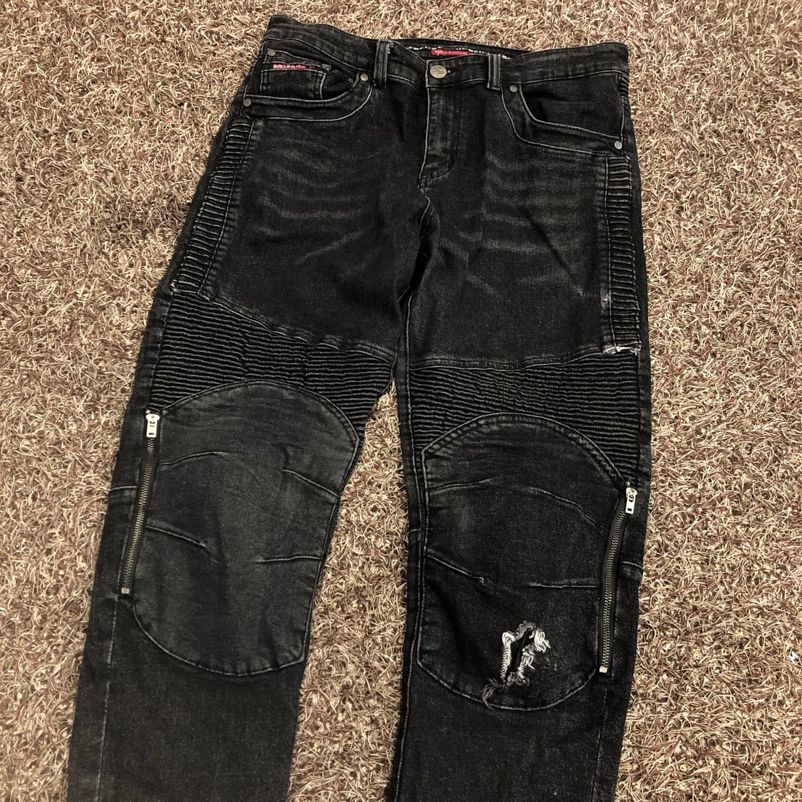 블랙비자칼 흑청 바이커 데님 팬츠 상품이미지2