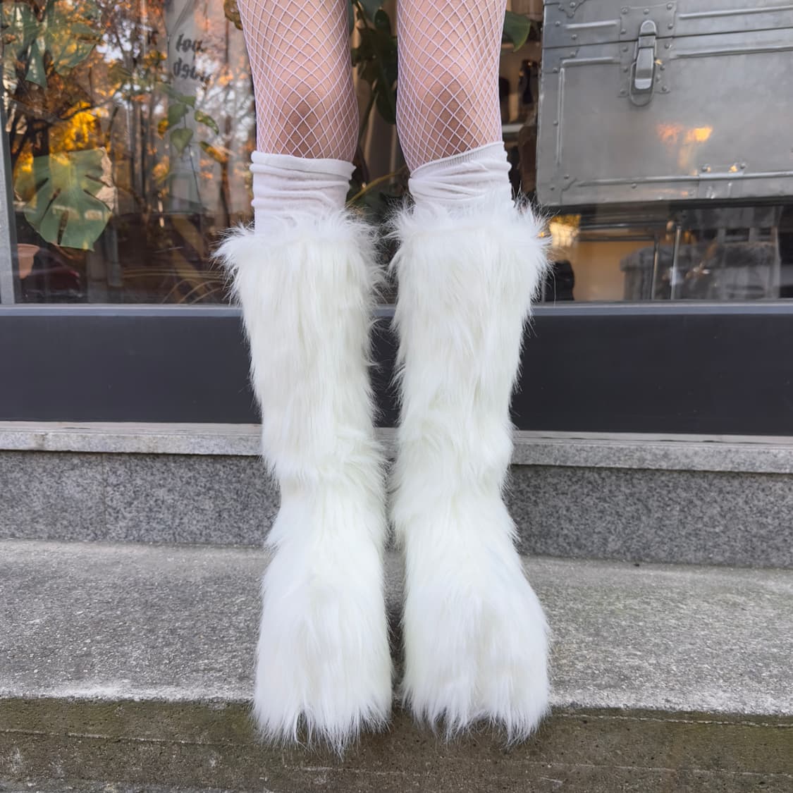 Ellie 플랫폼 화이트 털 스노우 부츠 상품이미지9