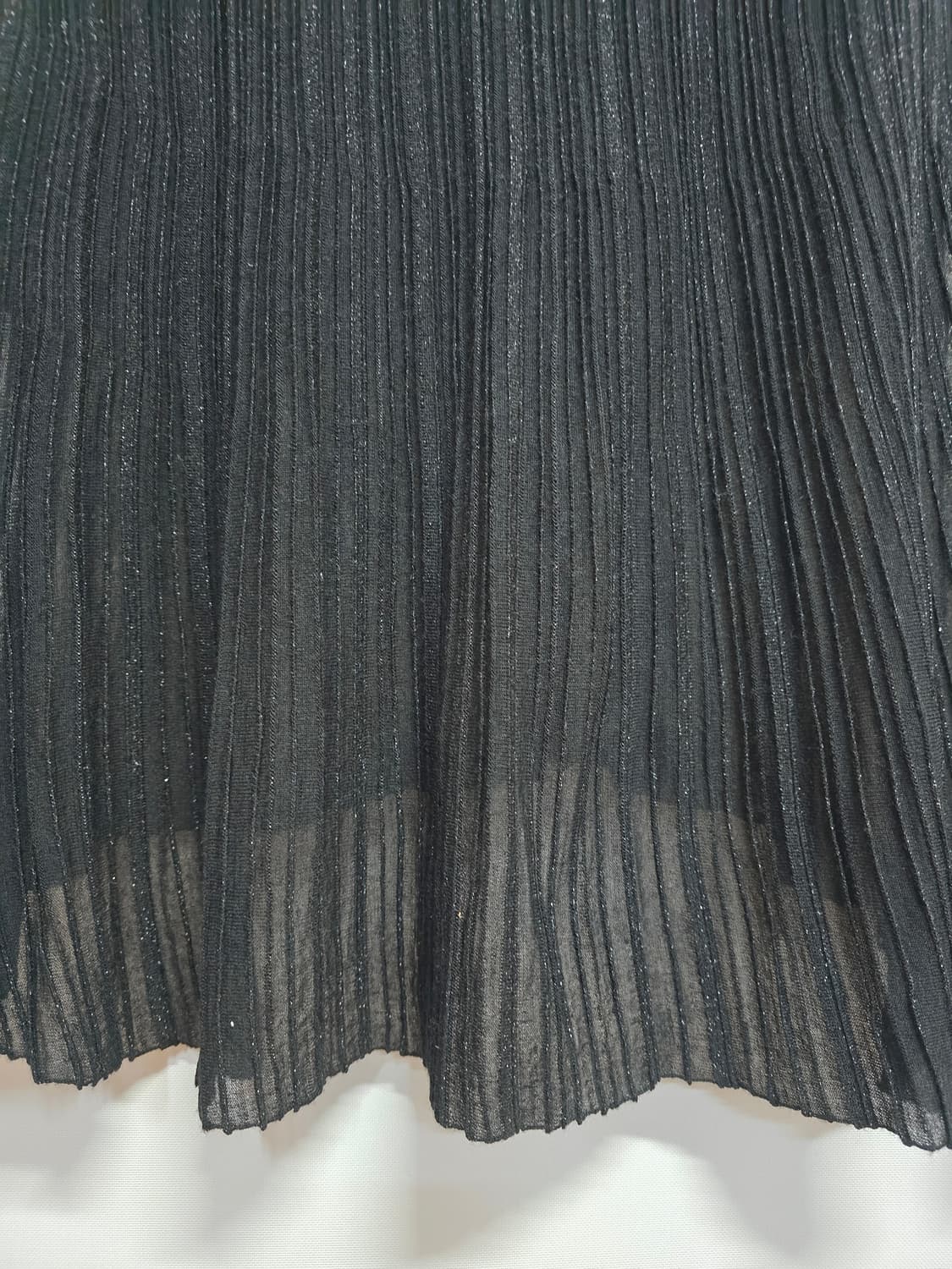 타임 블랙 플리츠 롱 스커트 언발란스 상품이미지6