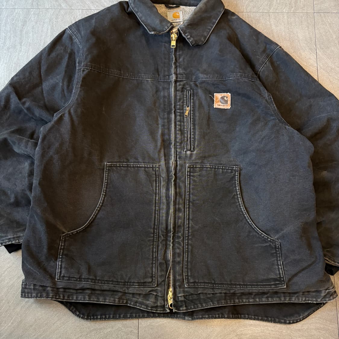 칼하트 정품 C61 블랙 덕 초어 자켓  상품이미지4