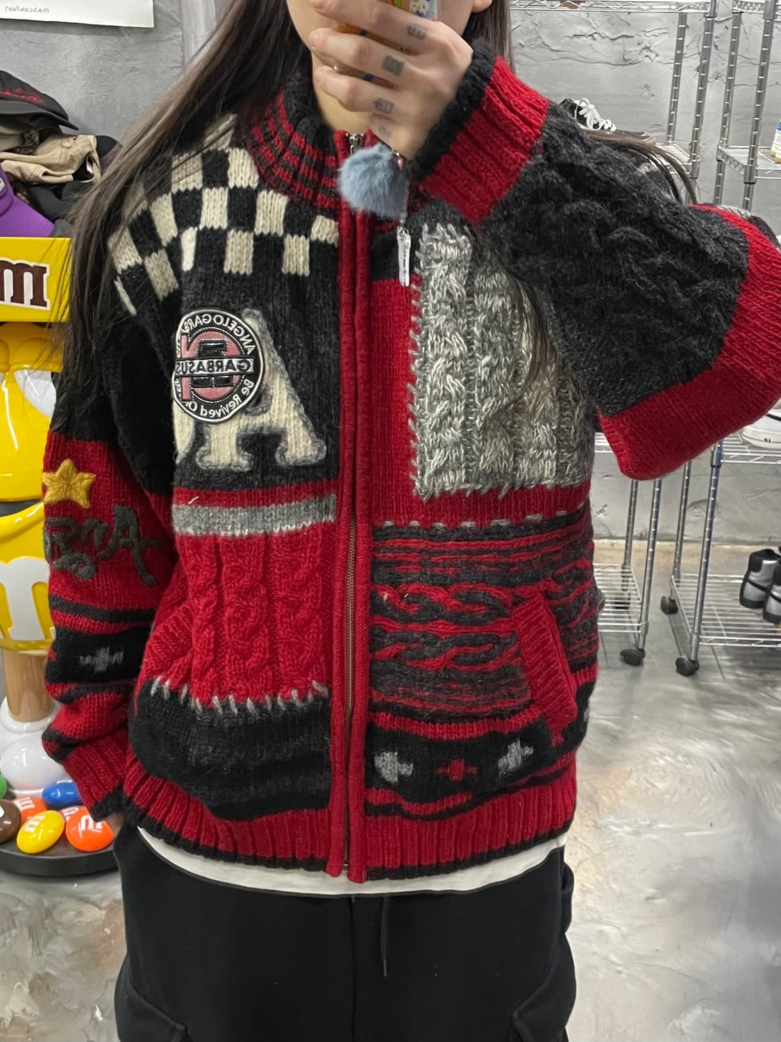  빈티지 울 니트 집업 상품이미지6