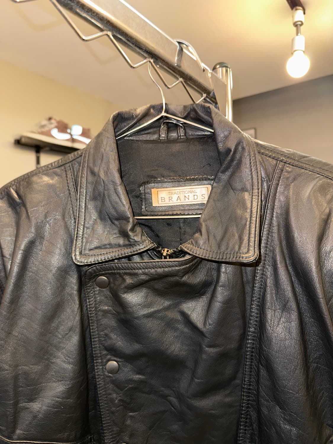 90’s Japanese leather aged rider jacket 상품이미지4