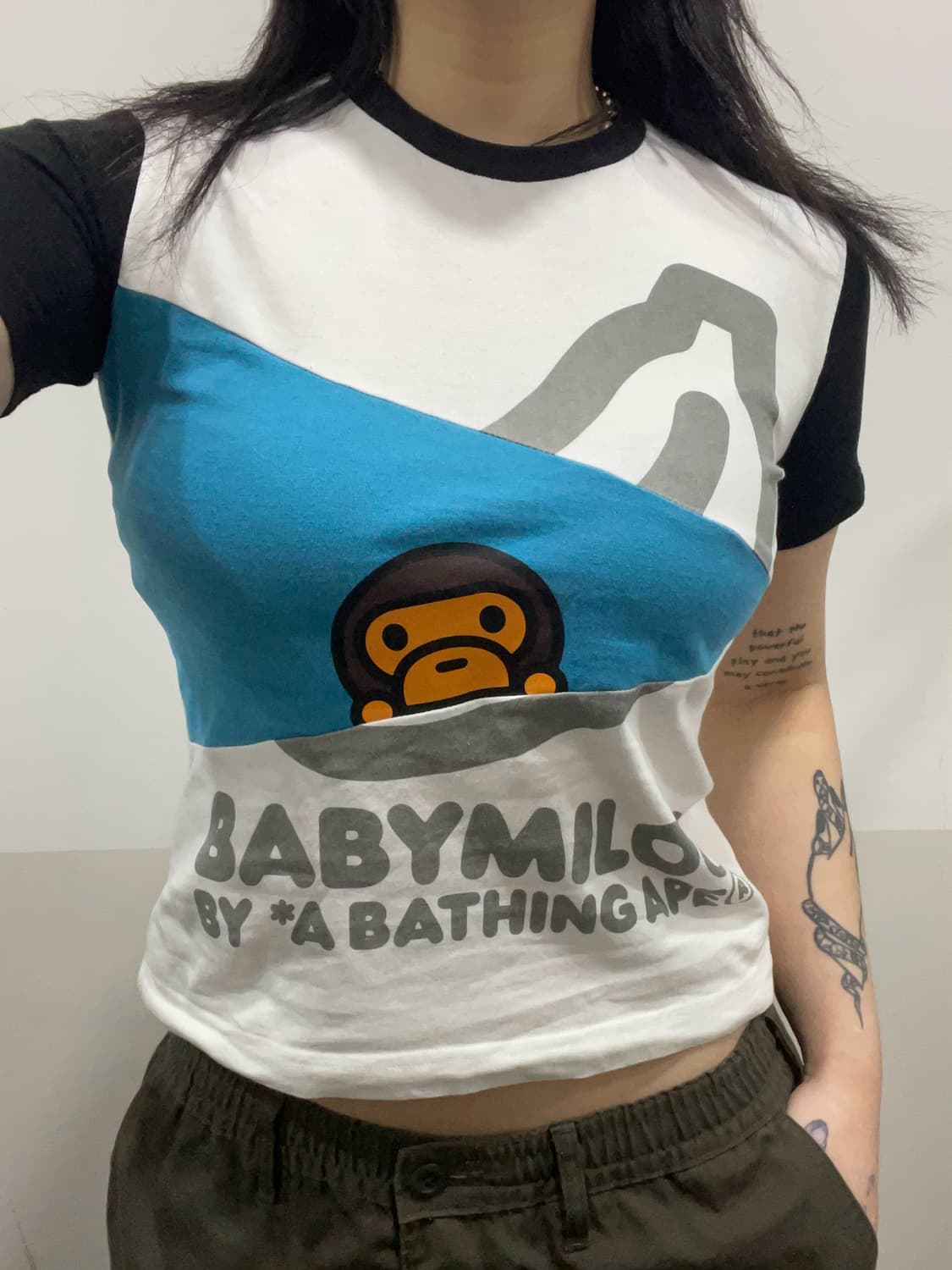 Bape kids 베이비 마일로 컬러블록 반팔티셔츠 상품이미지1