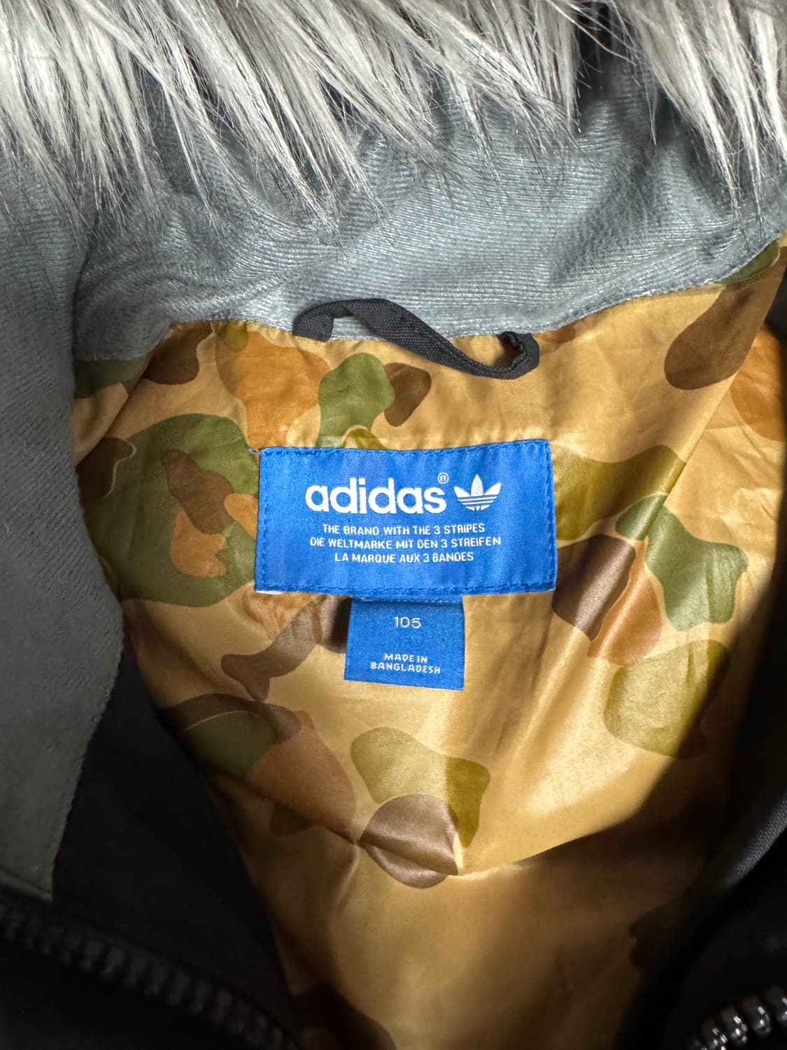 (105)아디다스 후드 퍼 패딩 블랙 상품이미지5