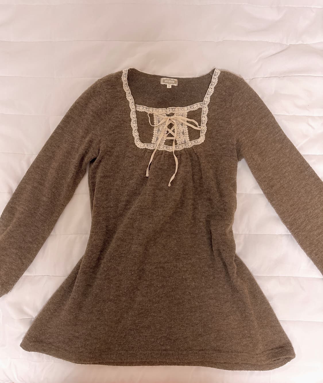 일본 빈티지 아오이유우 모리걸 모카 브라운 긴팔 니트 상품이미지1