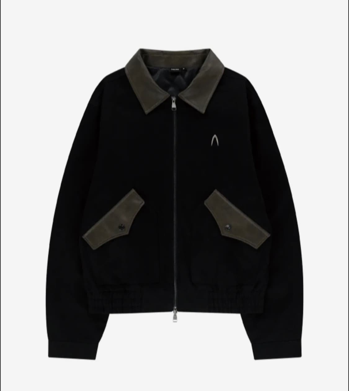 아캄 aakam Contrast Leather Work Jacket 블랙 상품이미지1