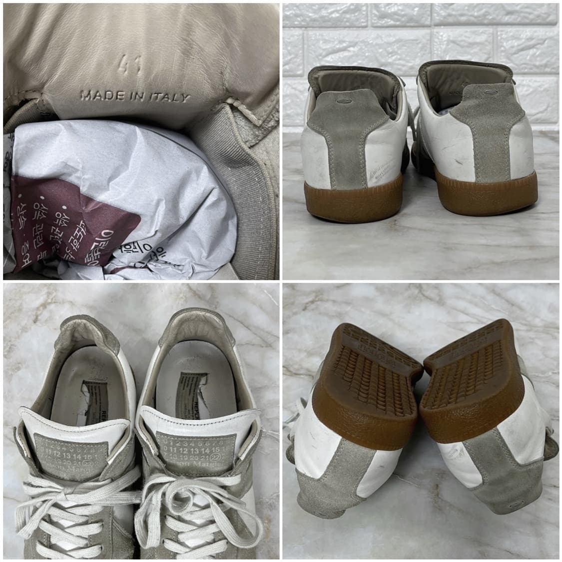 메종 마르지엘라 GAT 스니커즈 41 그레이 화이트 상품이미지6