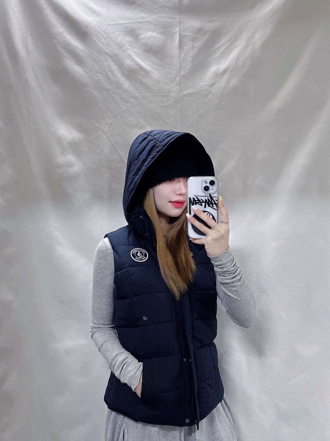 아베크롬비 블랙 패치로고 패딩조끼  상품이미지2