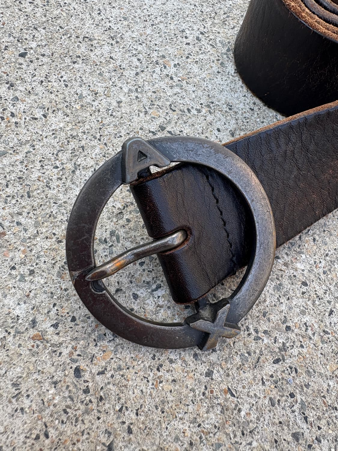 알마니 익스체인지 리얼 레더 벨트 상품이미지2