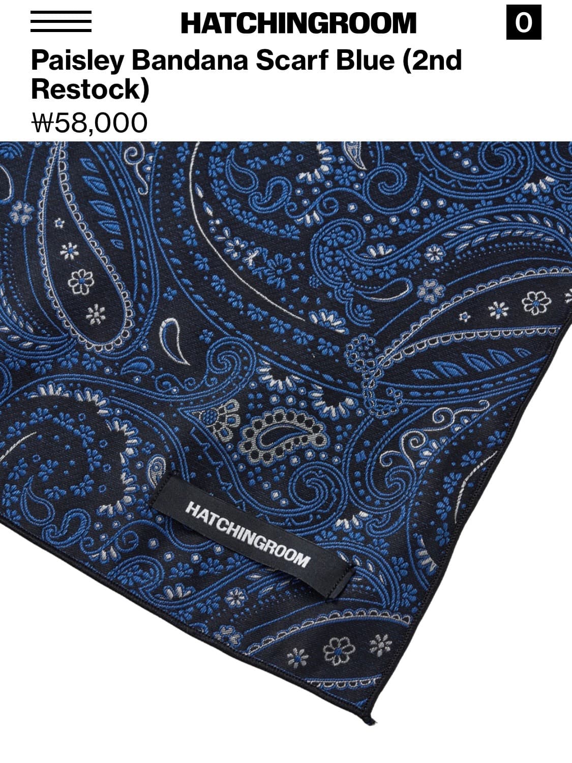 해칭룸 페이즐리 반다나 스카프 블루 상품이미지4