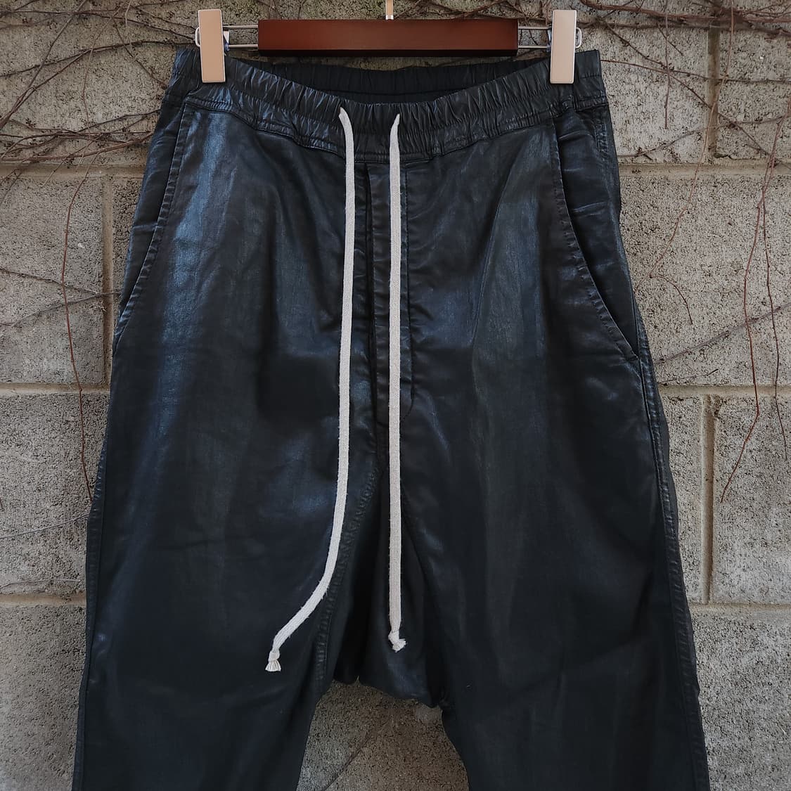 [XS] 2016ss 릭오웬스 드로우스트링 코팅 팬츠 상품이미지2