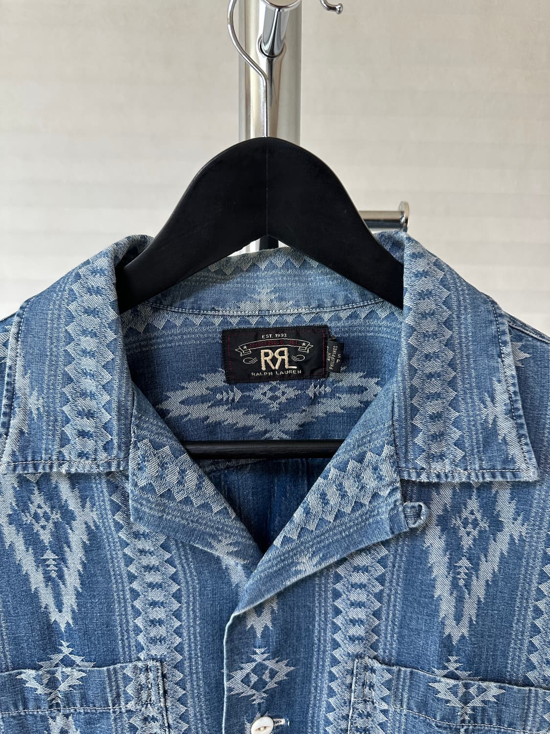 RRL Indigo Jacquard Western Shirt 상품이미지3